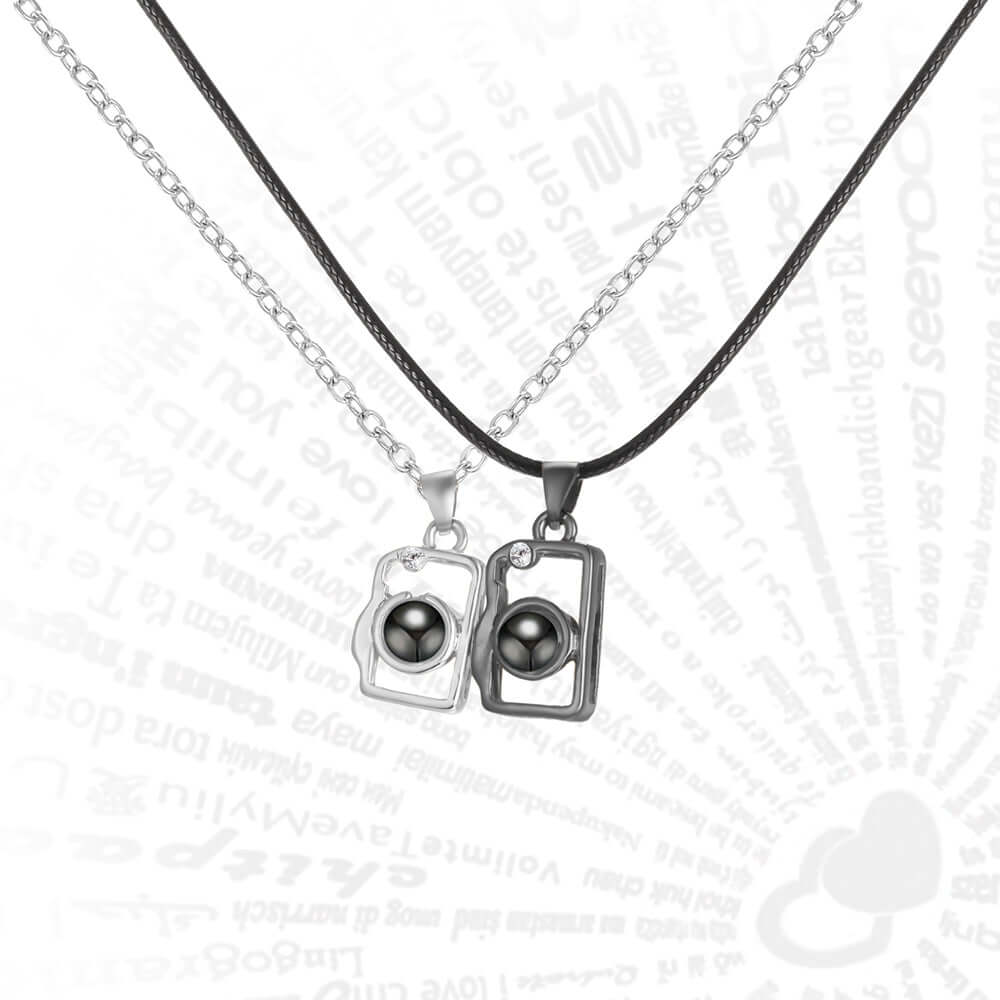 100 Different Language Magnetic Necklaces Camera Shaped