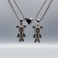 2 - Piece Cute Bear Friendship Necklaces with Magnetic Charms