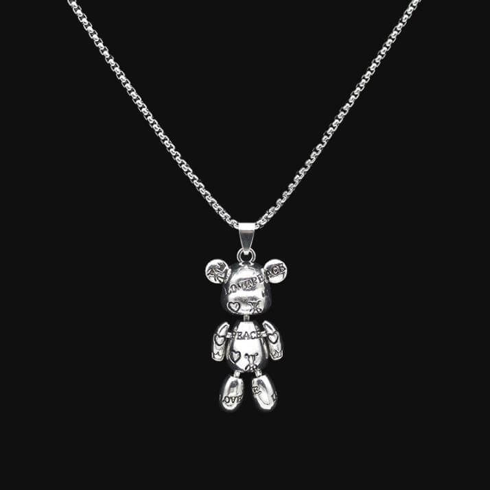 2 - Piece Cute Bear Friendship Necklaces with Magnetic Charms