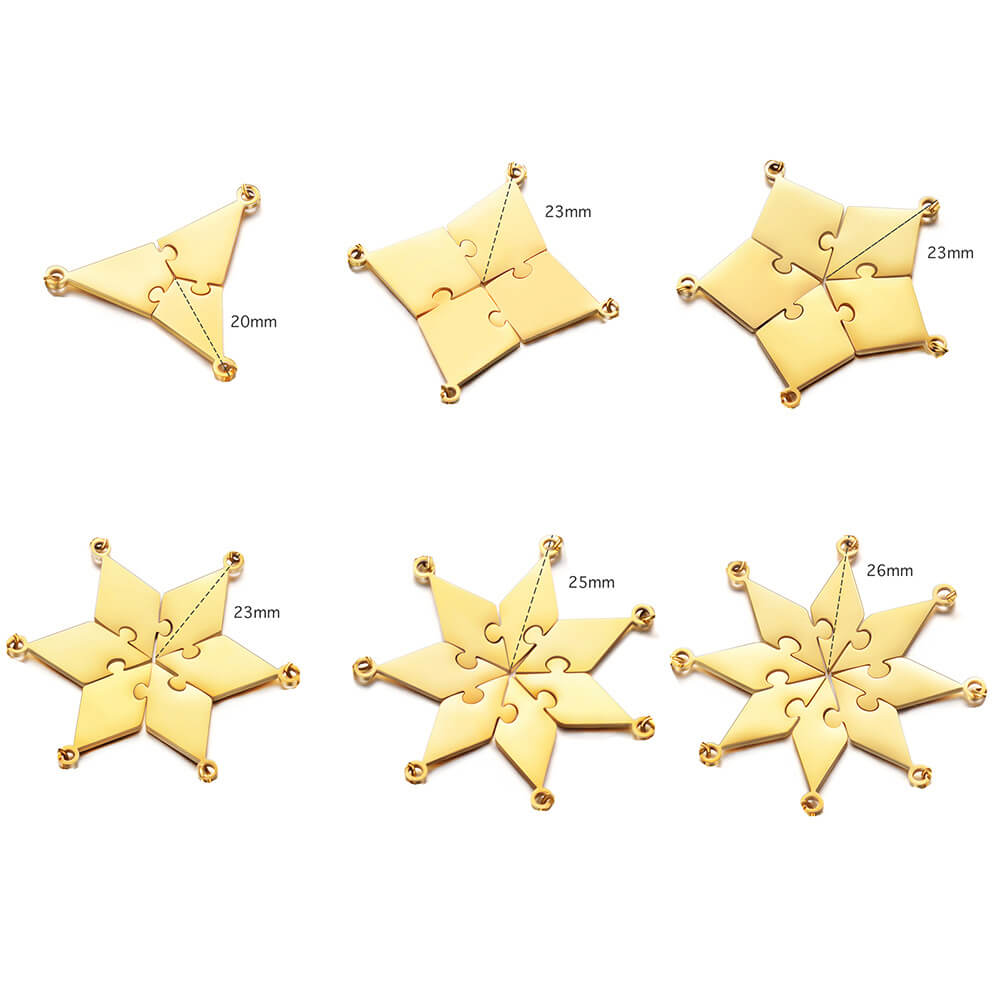 3-10 People Personalized Pizza Friendship Necklaces
