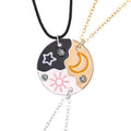 3 Best Friends Sun Moon and Star Pizza Friendship Necklaces