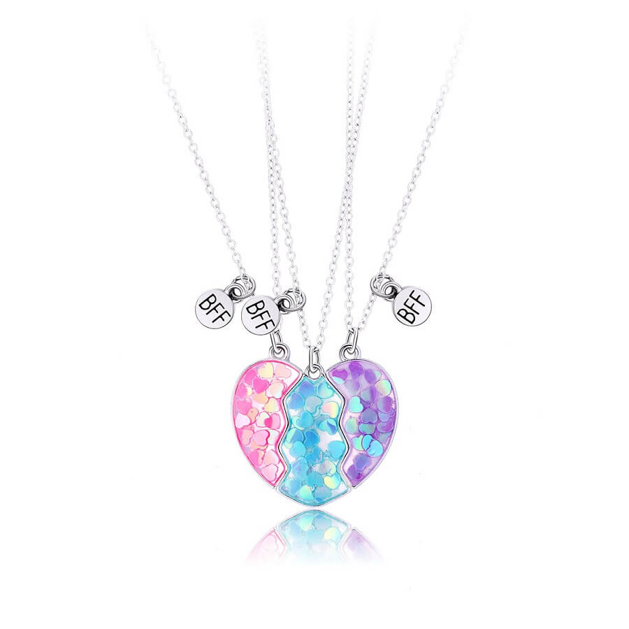 Three Color Magnetic Friendship Necklace Set of Three