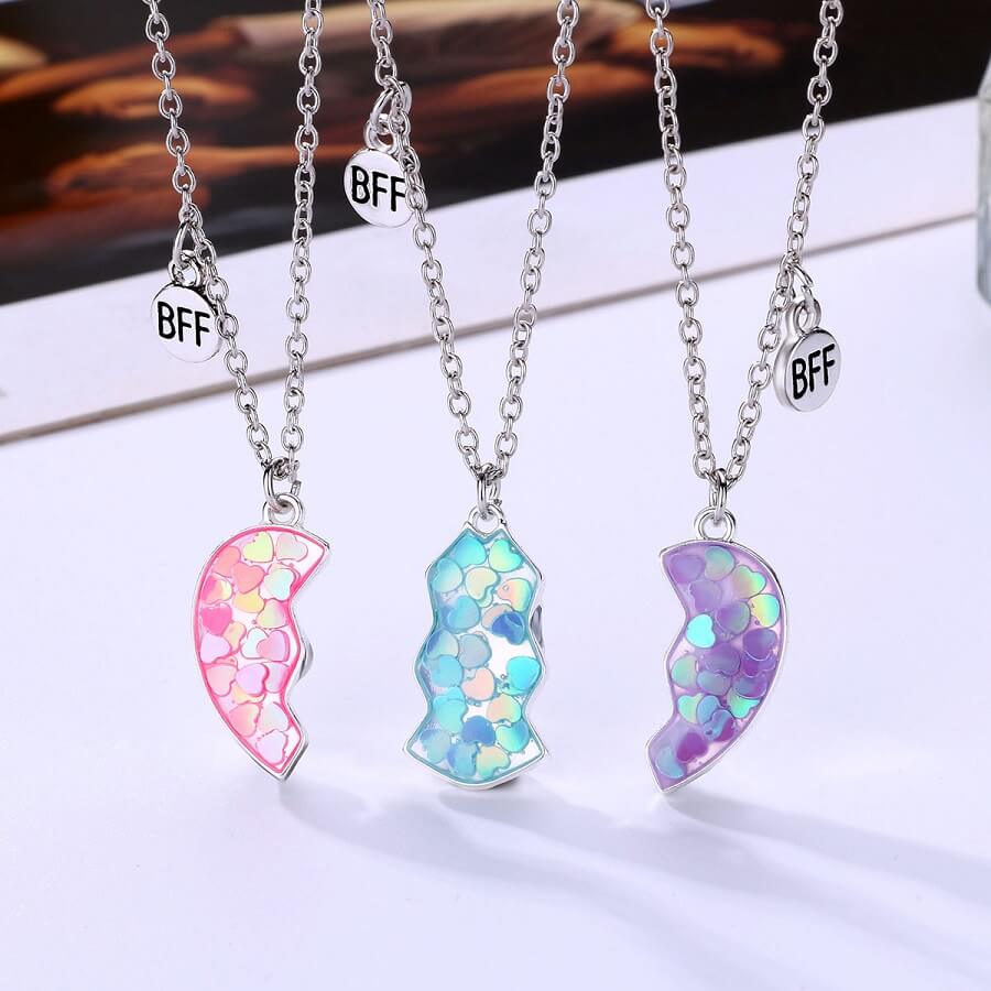 Three Color Magnetic Friendship Necklace Set of Three