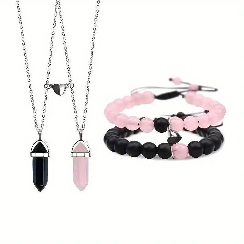 Magnetic Crystal Necklaces and Bracelets Sets