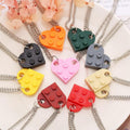 Brick Necklace for Couples Friendship Heart Pendant