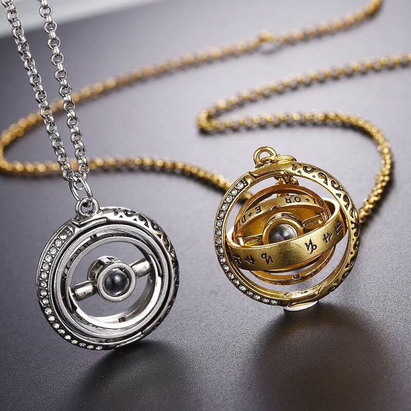 Cosmic Love Foldable Earth Couple Necklaces - 100 Languages I Love You Pendant