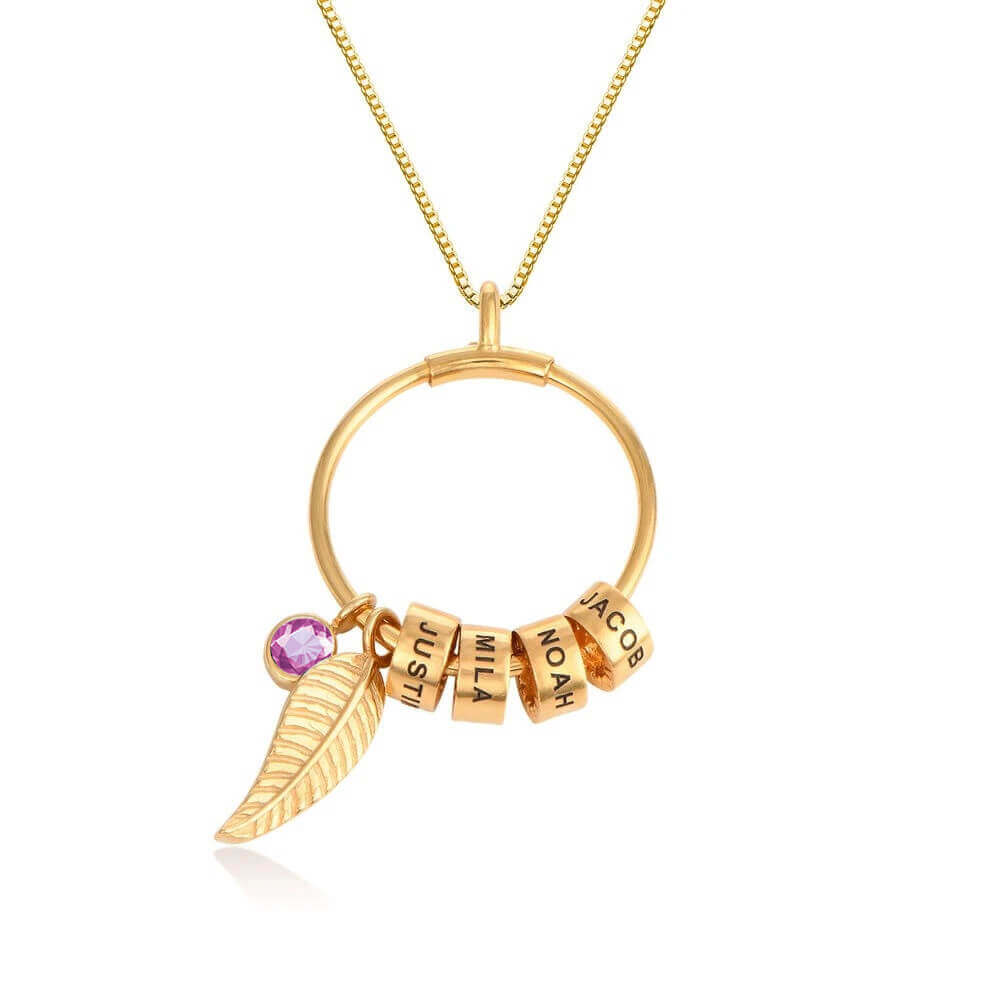 Personalized Birthstone Necklace with Family's Names