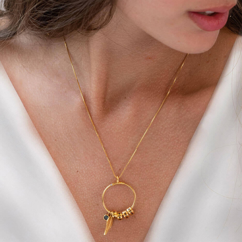 Personalized Birthstone Necklace with Family's Names