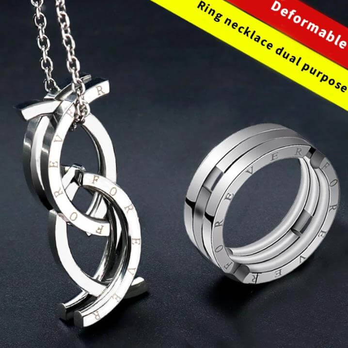 2-in-1 Foldable "Forever" Pendant & Ring Necklace