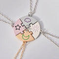 4-Piece Puzzle Friendship Necklaces - Sun Moon Star Cloud Best Friend/BFF Jewelry Set