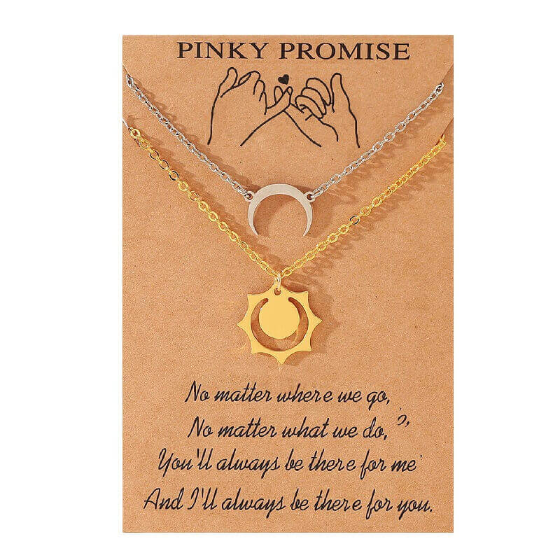 Gold Sun & Crescent Moon Necklaces: Ideal Gifts for Friends and Couples