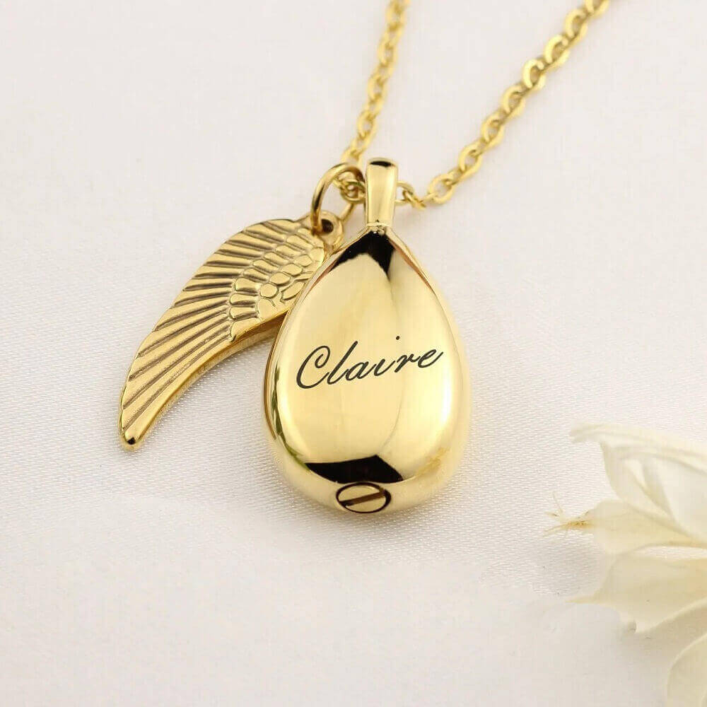Heart & Paw Pet Memorial Necklace - Engravable Photo Locket with Ashes Compartment