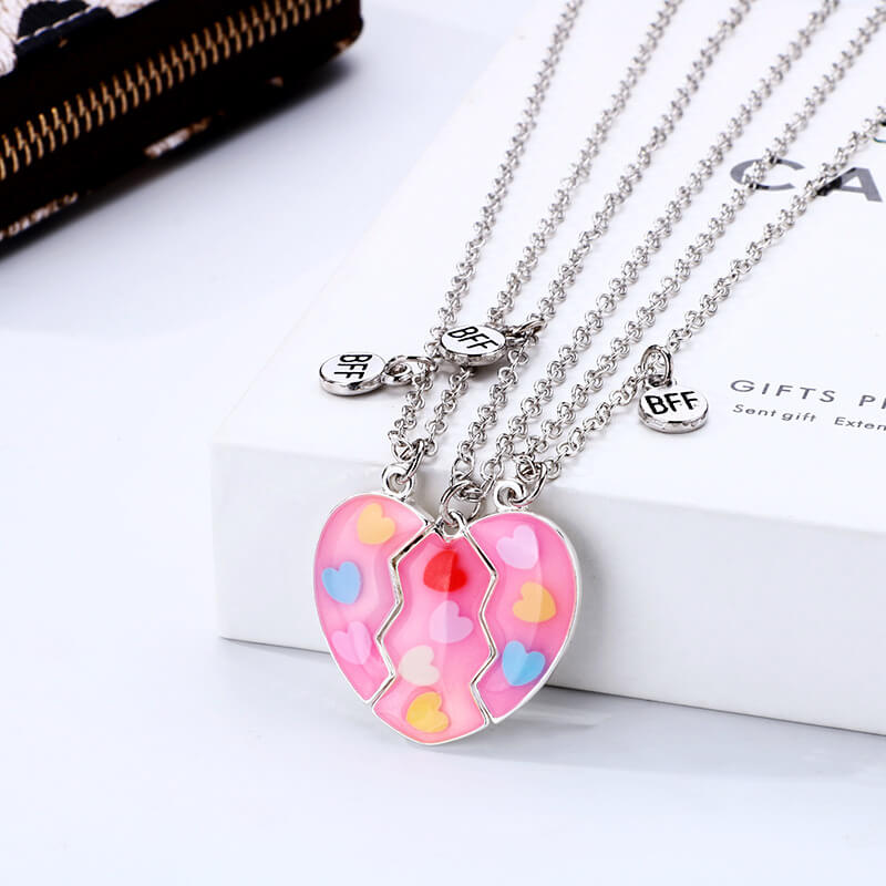 Heart Magnetic Friendship Necklaces for 3