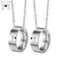 His Always & Her Forever Couple Ring Necklaces - Stick Figure Bond Set