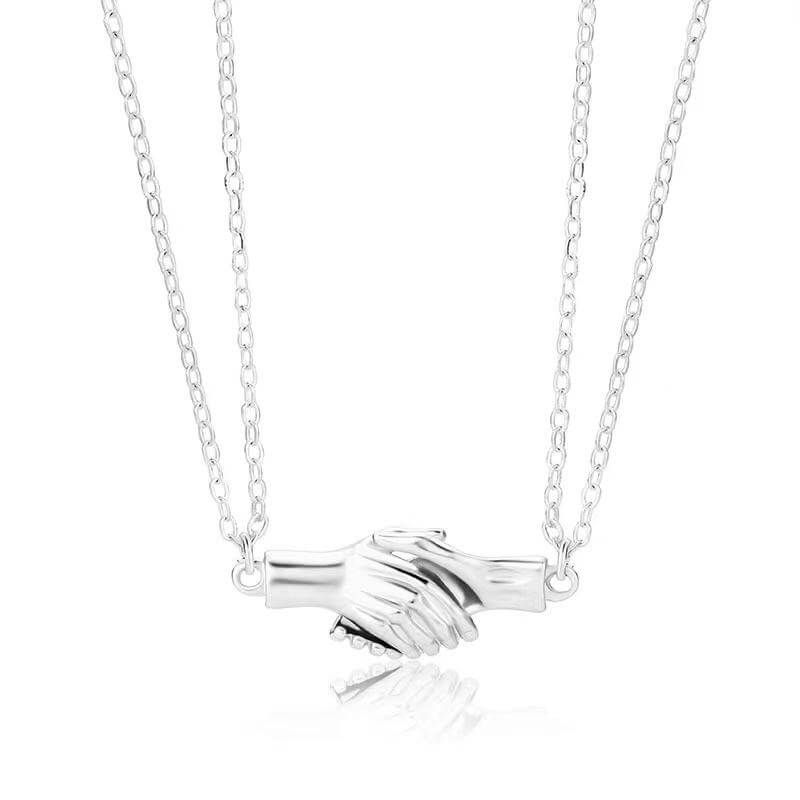 Magnetic Handshake Necklace with Holding Hands Pendant