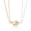 Magnetic Handshake Necklace with Holding Hands Pendant