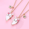 Magnetic Bunny Heart BFF Friendship Necklace Set