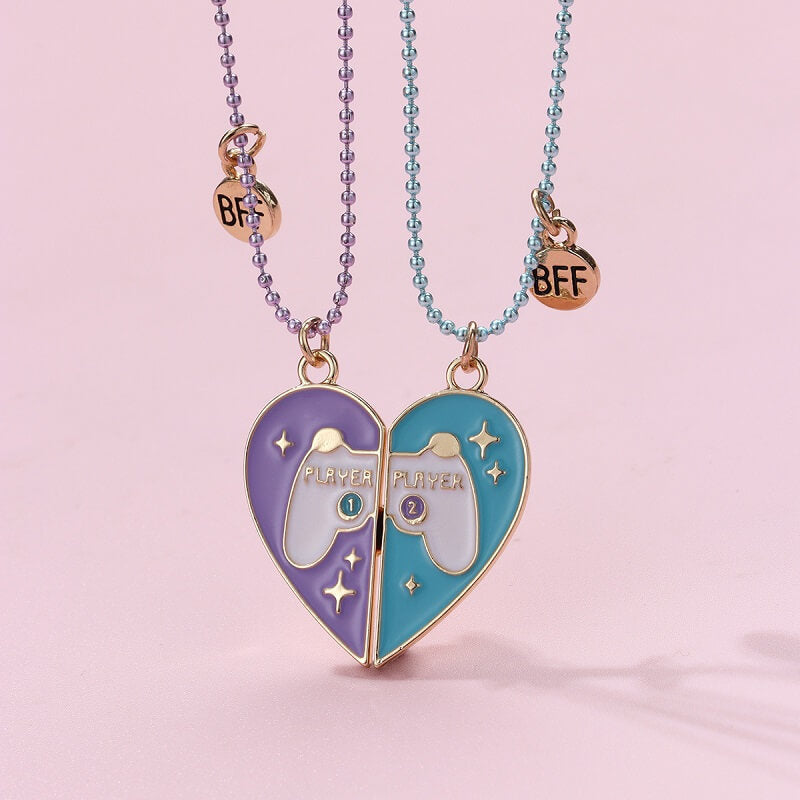 Magnetic Game Pulse Heart BFF Necklaces