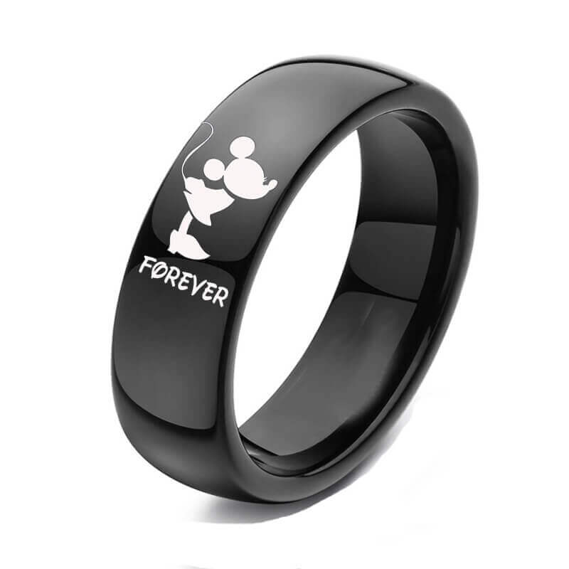Mickey Mouse Kiss Forever Together Promise Wedding Bands