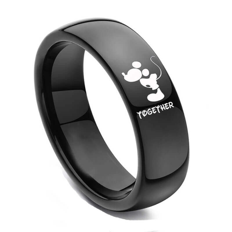 Mickey Mouse Kiss Forever Together Promise Wedding Bands