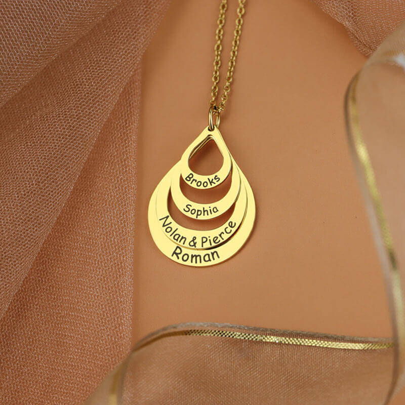 Personalized Names Teardrop Necklace - for Family, Loved Ones & Groups