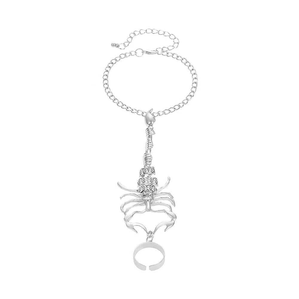 Scorpion Ring Bracelet, Creative Scorpio Jewelry for Women