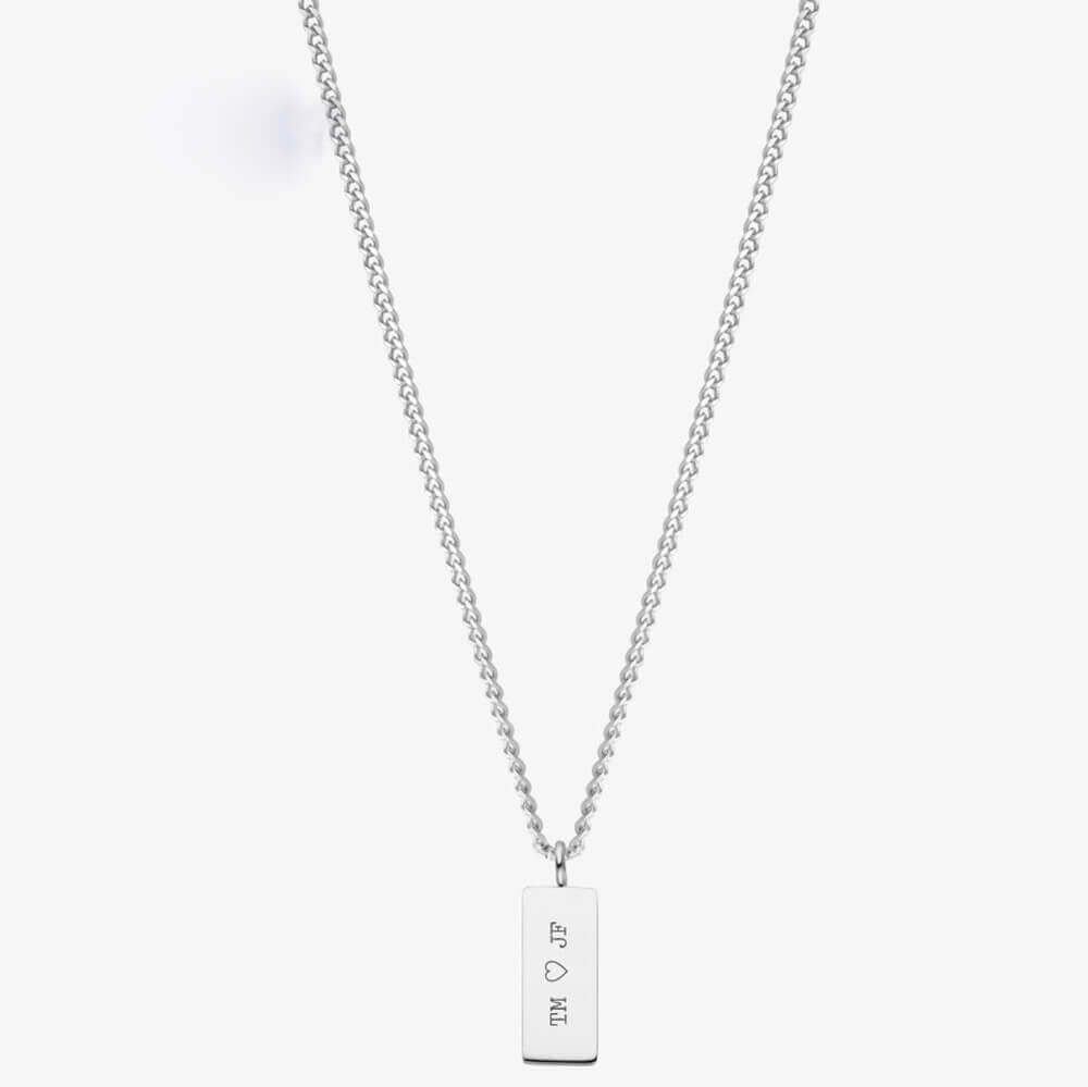 Sleek Bar Necklace with Custom Engravings - Ideal Gift for Friends & Family