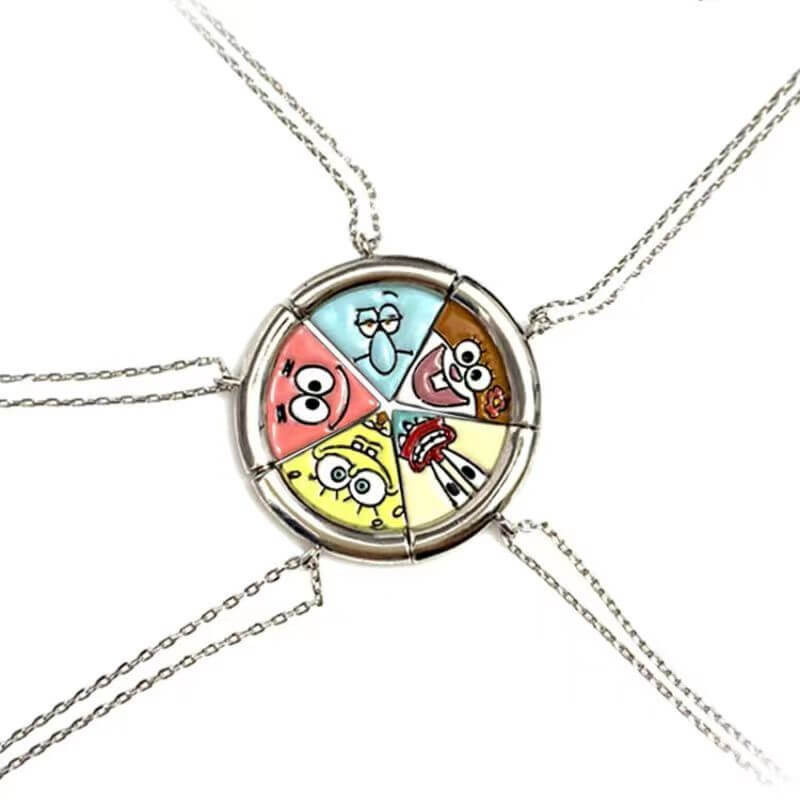 SpongeBob SquarePants and Patrick Star Pizza Necklace
