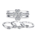 Three In One Four Leaf Clover Rings for BFF