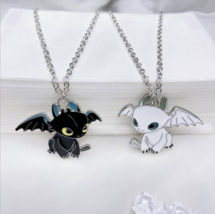 HTTYD Toothless & Light Fury Friendship Necklace Set
