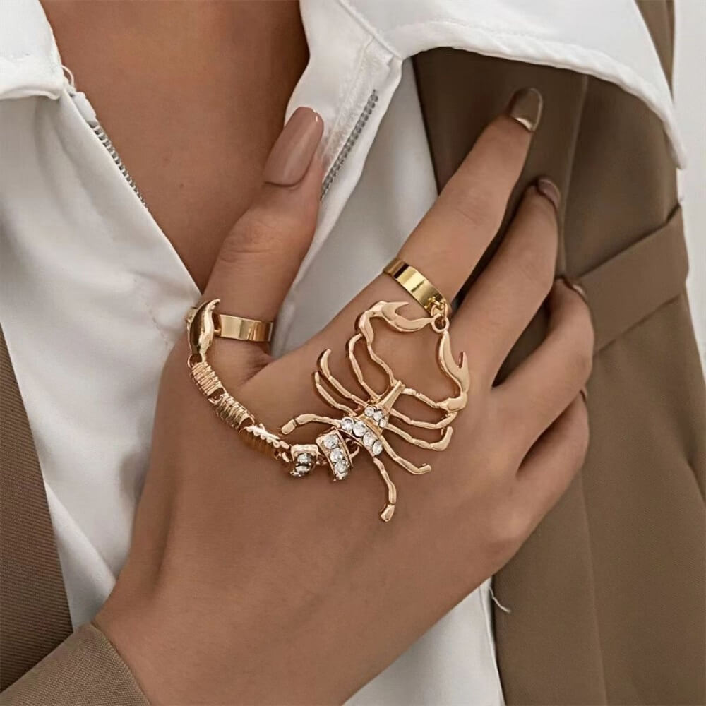 Women's Scorpio Ring, Punk Adjustable Scorpion Ring