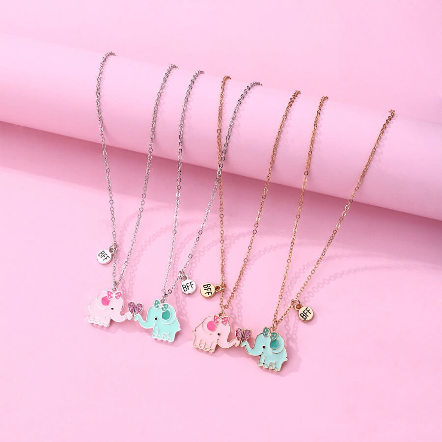 Magnetic Elephant Pendant Necklace for Best Friends