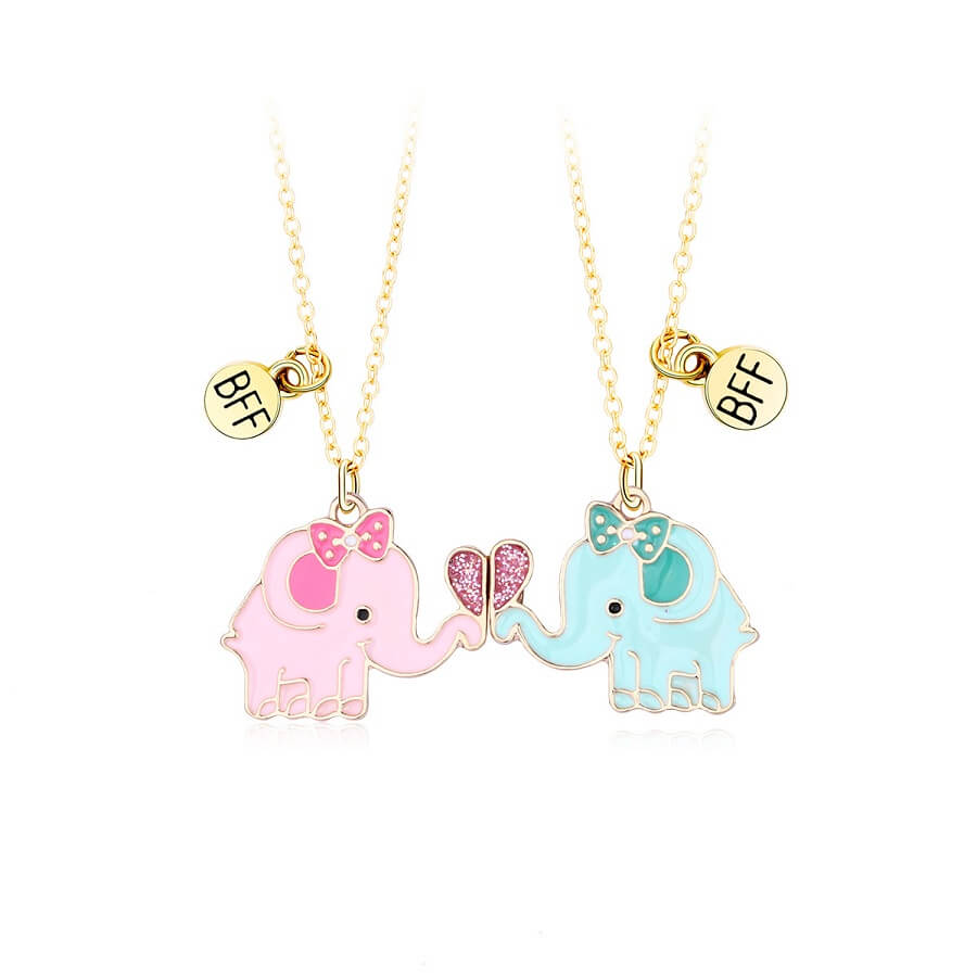 Magnetic Elephant Pendant Necklace for Best Friends
