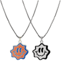 Smiley Face Pendant Necklace 2pcs