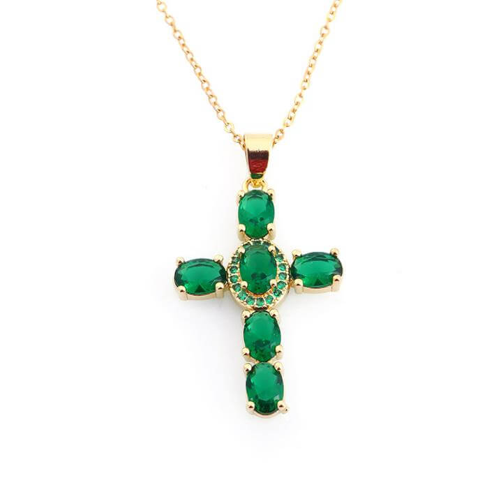 Stone Cross Necklace