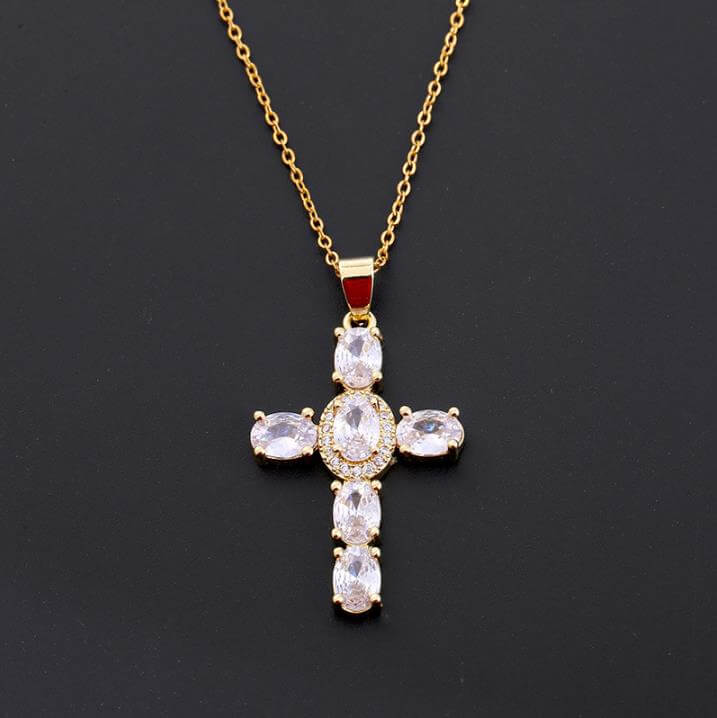 Stone Cross Necklace