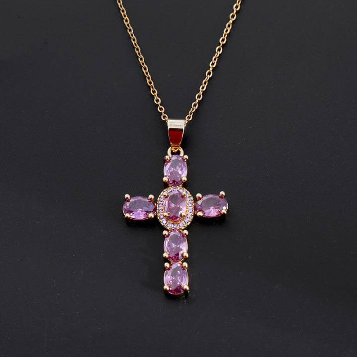 Stone Cross Necklace